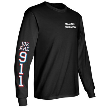 We Are 911 Unisex 2-Location Long-Sleeved T-Shirt - Silkscreened Personalization Available from Positive Promotions