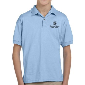 Gildan&reg; Youth Dryblend 50/50 Jersey Polo: Premium Colors - Silkscreened Personalization Available from Positive Promotions