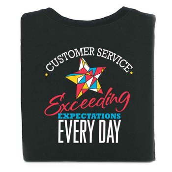 Customer Service: Exceeding Expectations Every Day 2-Sided T-Shirt - Personalized from Positive Promotions