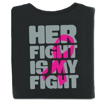 Her Fight Is My Fight Two-Sided Awareness T-Shirt - Personalization Available from Positive Promotions