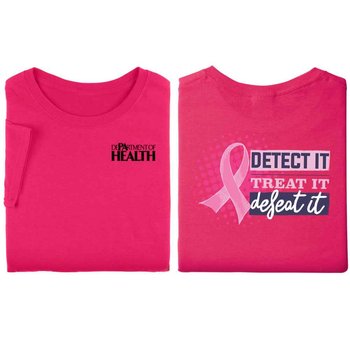 Detect It, Treat It, Defeat It Two-Sided Awareness T-Shirt - Personalization Available from Positive Promotions