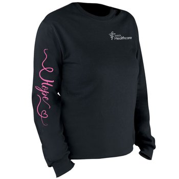 Hope Long Sleeve 2-Location Awareness T-Shirt - Personalization Available from Positive Promotions