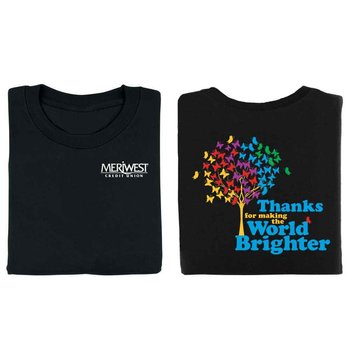 Thanks For Making The World Brighter 2-Sided Short Sleeve T-Shirt - Personalization Available from Positive Promotions