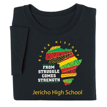 Black History: From Struggle Comes Strength Youth T-Shirt With Personalization from Positive Promotions