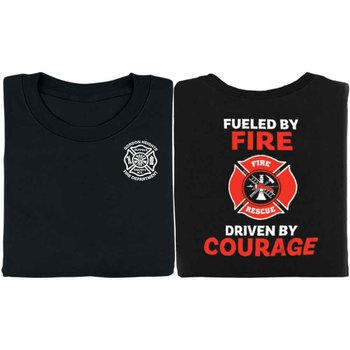 Fueled By Fire Driven By Courage Firefighters Bragging Rights Short-Sleeve T-Shirt - Personalization Available from Positive Promotions