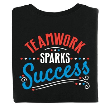 Teamwork Sparks Success 2-Sided T-Shirt - Personalization Available from Positive Promotions