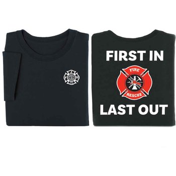First In Last Out Bragging Rights Short-Sleeve T-Shirt - Personalization Available from Positive Promotions