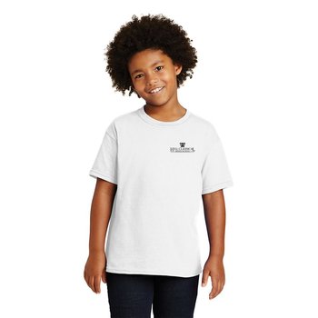 Gildan® Youth Heavy Cotton T-Shirt: White - Silkscreened Personalization Available from Positive Promotions