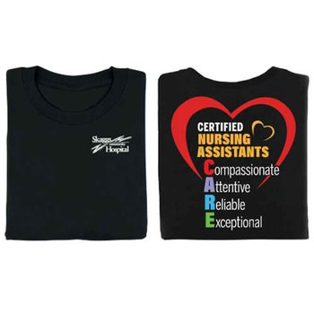Certified Nursing Assistants CARE Two-Sided Short-Sleeve T-Shirt - Personalization Available from Positive Promotions