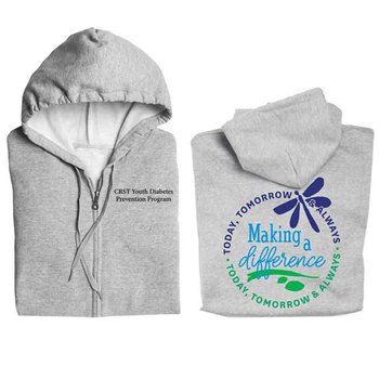 Making A Difference Today, Tomorrow & Always Full-Zip Hooded Sweatshirt - Personalization Available from Positive Promotions