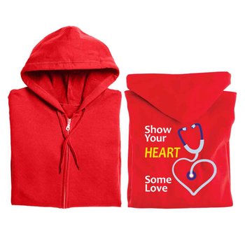 Show Your Heart Some Love Gildan&reg; Full-Zip Hooded Sweatshirt - Personalization Available from Positive Promotions