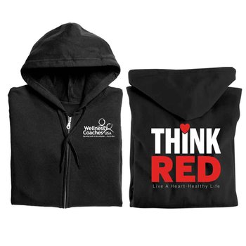 Think Red: Live A Heart-Healthy Life Gildan&reg; Full-Zip Hooded Sweatshirt - Personalization Available from Positive Promotions