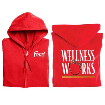 Wellness Works Awareness Gildan&reg; 2-Sided Full-Zip Hooded Sweatshirt - Personalization Available from Positive Promotions