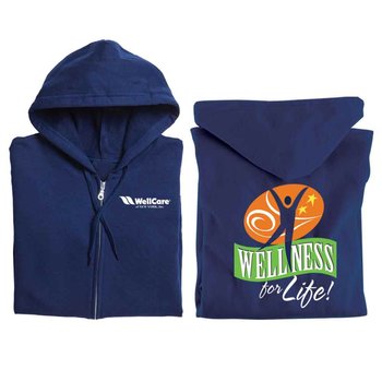Wellness for Life! Gildan&reg; 2-Sided Full-Zip Hooded Sweatshirt - Personalization Available from Positive Promotions