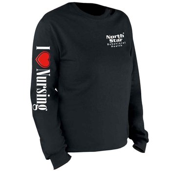 I (Heart) Nursing Long Sleeve Recognition T-Shirt  -  Personalization Available from Positive Promotions