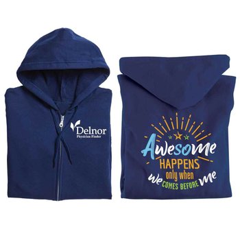 Awesome Happens Only When We Comes Before Me Gildan&reg; Team Building Full-Zip Hooded Sweatshirt - Personalization Available from Positive Promotions