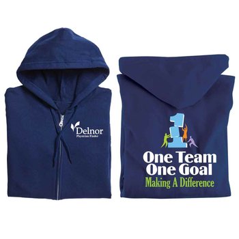 One Team, One Goal: Making A Difference Gildan&reg; Team Building Full-Zip Hooded Sweatshirt - Personalization Available from Positive Promotions