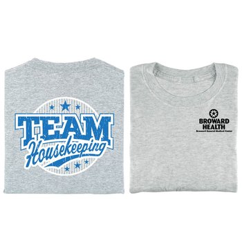 Team Housekeeping Positive 2-Sided T-Shirt - Personalization Available from Positive Promotions