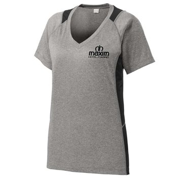 Sport-Tek&reg; Women's Heather Contender Colorblock T-Shirt - Personalization Available from Positive Promotions