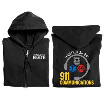 911 Communications: Together As One Gildan&reg; Full-Zip Hooded Sweatshirt - Personalization Available from Positive Promotions