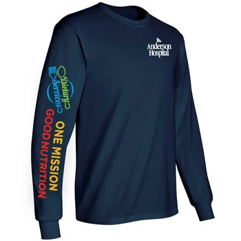 Dietary Services: One Mission, Good Nutrition Long-Sleeve 2-Location Recognition T-Shirt - Personalization Available from Positive Promotions