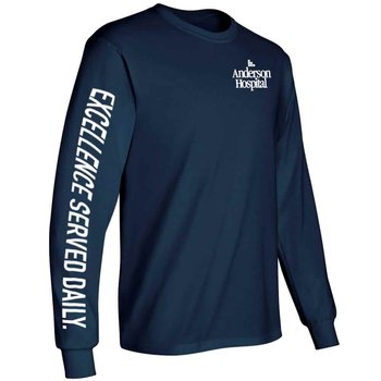 Excellence Served Daily Long-Sleeve 2-Location Recognition T-Shirt - Personalization Available from Positive Promotions
