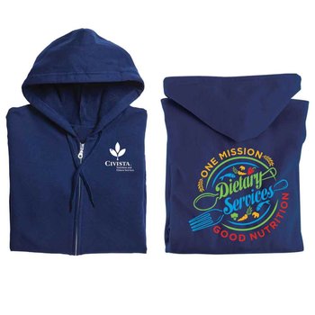 Dietary Services: One Mission, Good Nutrition Gildan&reg; Full-Zip Hooded Sweatshirt - Personalization Available from Positive Promotions