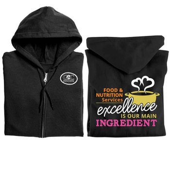 Food & Nutrition Services: Excellence Is Our Main Ingredient Gildan&reg; Full-Zip Hooded Sweatshirt - Personalization Available from Positive Promotions