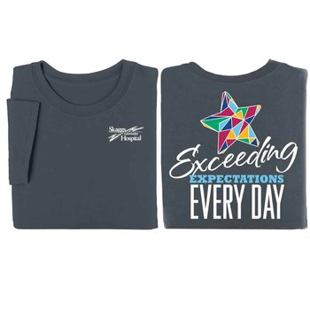Exceeding Expectations Every Day Positive Two-Sided Short Sleeve T-Shirt - Personalization Optional from Positive Promotions
