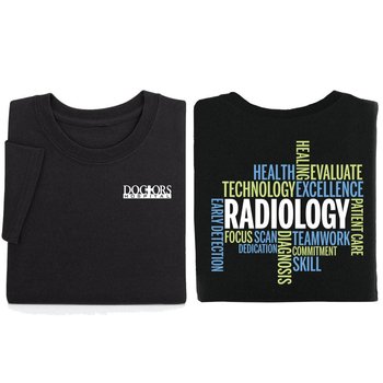 Radiology Team Word Cloud Unisex Two-Sided Short-Sleeve T-Shirt - Silkscreened Personalization Available from Positive Promotions