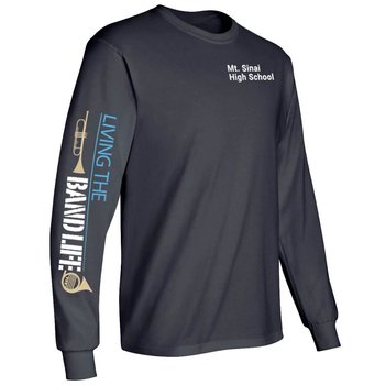 Living The Band Life Long-Sleeve Recognition T-Shirt - Personalization Available from Positive Promotions