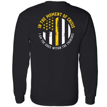 In The Moment Of Crisis I Am The Voice In The Trenches  Positive Long Sleeve T-Shirt - Personalization Available from Positive Promotions