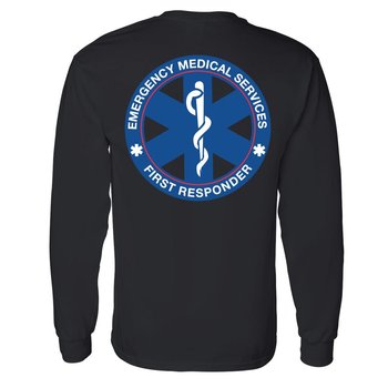 Emergency Medical Services Two-Sided Long Sleeve T-Shirt - Personalization Available from Positive Promotions