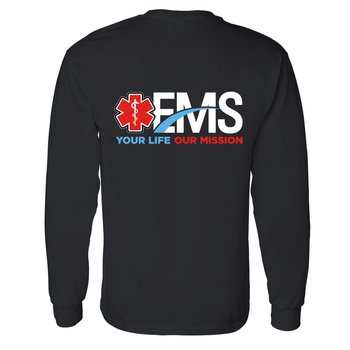 EMS Your Life Your Mission Two-Sided Long Sleeve T-Shirt - Personalization Available from Positive Promotions