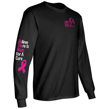 Believe There Is Hope For A Cure Long-Sleeve 2-Location Awareness T-Shirt - Personalization Available from Positive Promotions