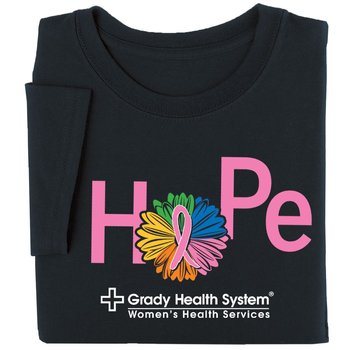 Hope Flower Awareness T-Shirt - Personalization Available from Positive Promotions