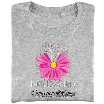 Faith, Love, Hope Awareness T-Shirt - Personalization Available from Positive Promotions