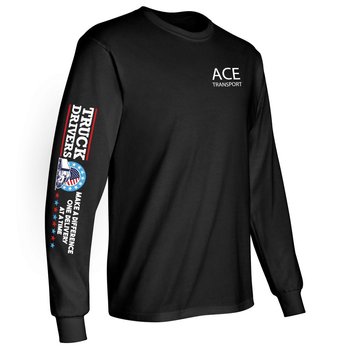 Truck Drivers Make A Difference One Delivery At A Time Long Sleeve Recognition T-Shirt - Personalization Available from Positive Promotions