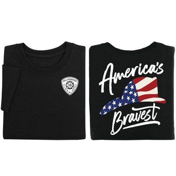 America's Bravest 2-Sided Short Sleeve T-Shirt - Personalization Available from Positive Promotions