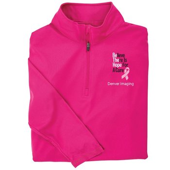 Believe There Is Hope For A Cure Women's Performance Quarter-Zip Pullover - Personalization Optional from Positive Promotions