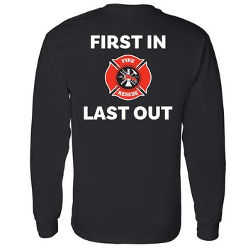 First In Last Out Bragging Rights Long-Sleeve T-Shirt - Personalization Available from Positive Promotions