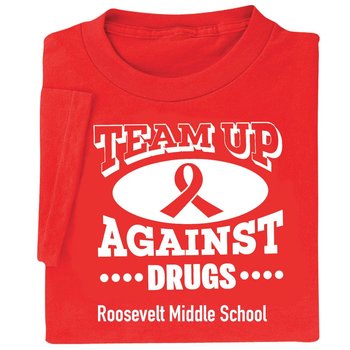 Team Up Against Drugs Youth T-Shirt - Silkscreened Personalization Available from Positive Promotions