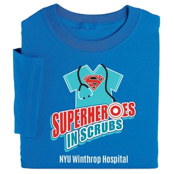 Superheroes In Scrubs T-Shirt - Personalization Optional from Positive Promotions