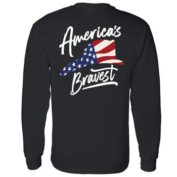America's Bravest 2-Sided Long Sleeve T-Shirt - Personalization Available from Positive Promotions