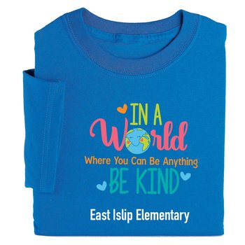 In A World Where You Can Be Anything, Be Kind Youth T-Shirt (Version 1) - Silkscreened Personalization Available from Positive Promotions