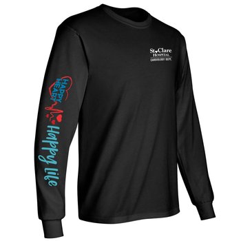 Happy Heart, Happy Life Long-Sleeve 2-Location Awareness T-Shirts - Personalization Available from Positive Promotions