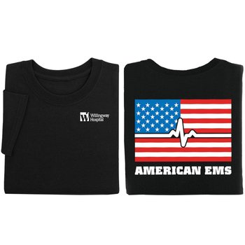 American EMS Two-Sided Short-Sleeve T-Shirt  -  Personalization Available from Positive Promotions