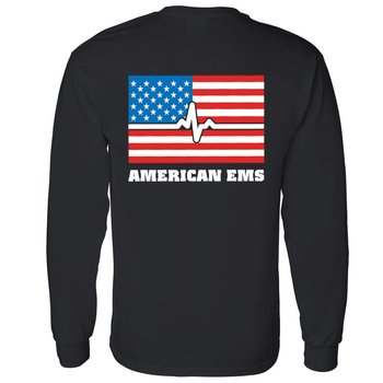 American EMS 2-Sided Long Sleeve T-Shirt  -  Personalization Available from Positive Promotions