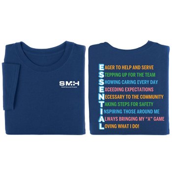 ESSENTIAL Acrostic Unisex Two-Sided Short-Sleeve T-Shirt - Silkscreened Personalization Available from Positive Promotions