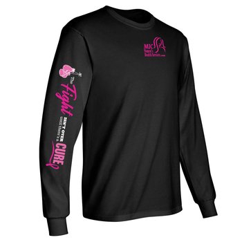 The Fight Isn't Over Until There's A Cure Long Sleeve 2-Location Awareness T-Shirt - Personalization Available from Positive Promotions